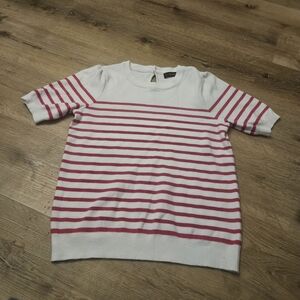 🌿"ZESICA" Chic Pink and White Striped Women's Sweater